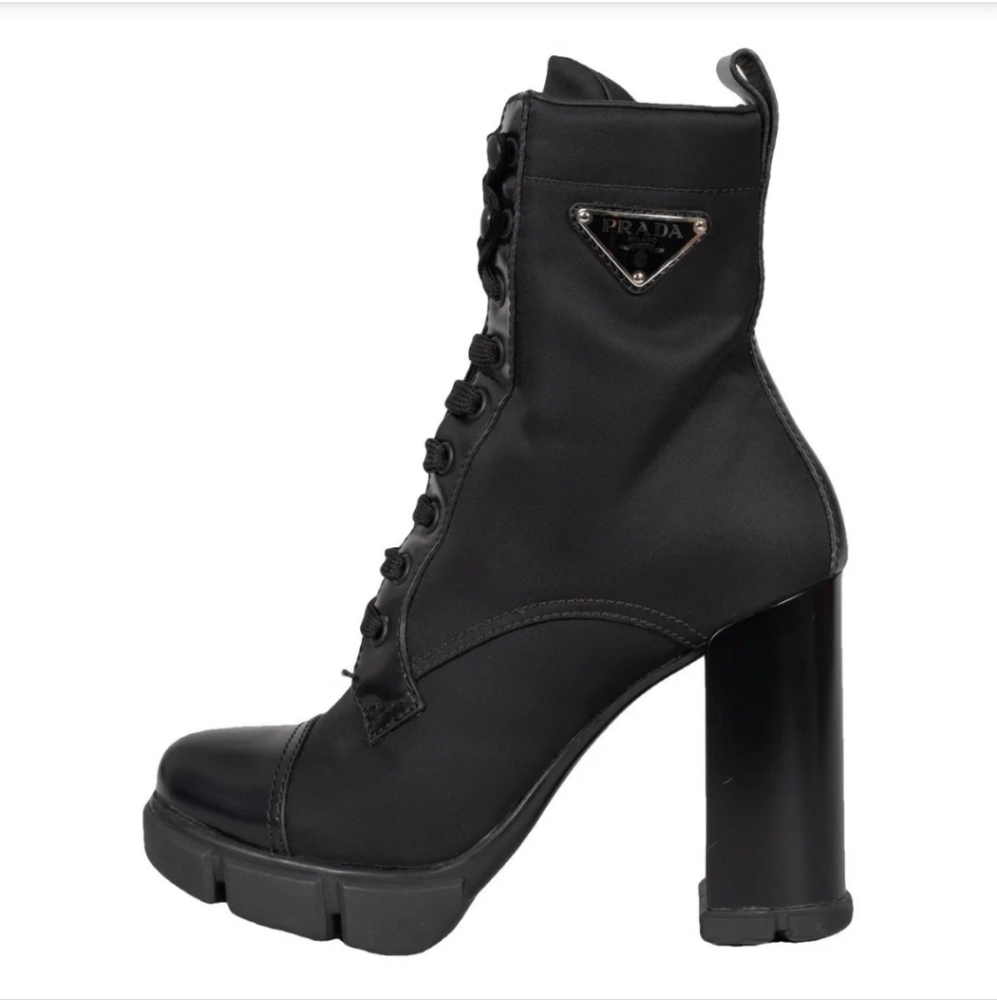 Prada high heel combat boots